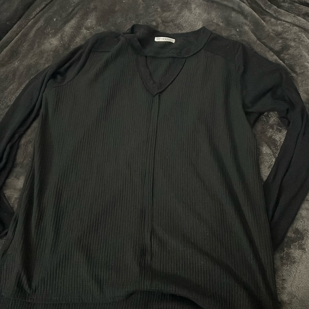 Candy closet black shirt. Keyhole neck. Self 2xl